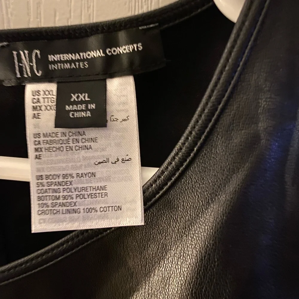 INC Faux Leather Bodysuit, - Picture 3 of 5